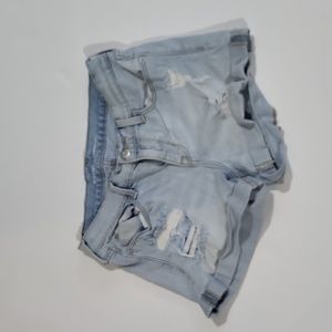 OLD NAVY Boyfriend Light Wash Distressed Cuff Jean Shorts